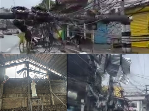 Post-typhoon scenes of devastation on Masbate island in eastern Philippines.