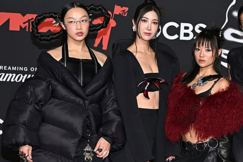 Audrey Nuna, from left, Ejae, and Rei Ami from "KPop Demon Hunters" appear at the MTV Video Music Awards in Elmont, N.Y., on Sept. 7, 2025. (Photo by Evan Agostini/Invision/AP, File)