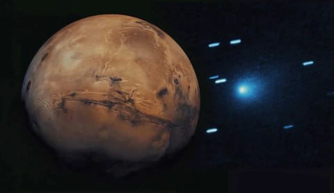 Controversial 'comet': An artist's rendition of Comet 3I/ATLAS as it rockets through our Solar System at 58 km per second. A Harvard astrophysics expert says it's quite possibly an alien probe.