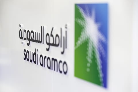 Saudi Aramco branding.