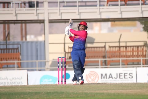 UAE's Harshit Kaushik finished the innings with a blazing 44 off just 12 balls.