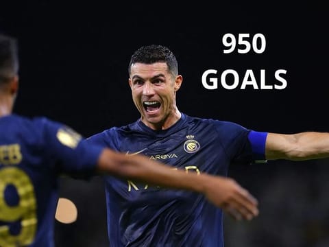 Nassr's Portuguese forward #07 Cristiano Ronaldo (R) celebrates with Nassr's Saudi midfielder #29 Abdulrahman Ghareeb after scoring a goal during the Saudi Pro League football match between Al-Nassr and Al-Hazem at the King Abdullah Sports City in Buraidah, on September 2, 2023.