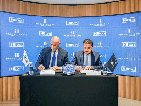 Daniel Wakeling, Vice President Development Luxury & Residential, EMEA of Hilton and Ajmal Saifi, CEO of Prestige One Developments