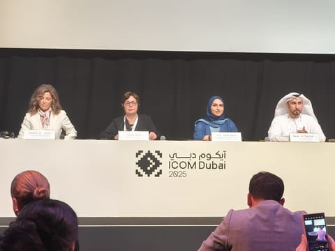 Medea S. Ekner, Prof. Emma Nardi, Hala Badri and Nasir Al Darmaki outline the significance of the event.