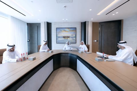 Hamdan bin Mohammed briefed on aerial taxi services and The Future Loop project that forms part of the Dubai Walk Master Plan