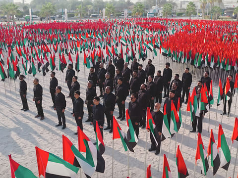 132 choristers from across the UAE came together to present the national anthem in four-part harmony.