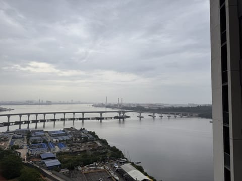 A view of the under-construction Johor Bahru-Singapore Rapid Transit System (RTS) Link.