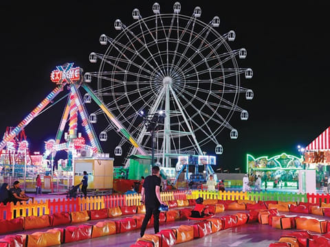 The ‘Wonderland’ zone brings roller coasters, skating, mazes and more to Al Wathba.