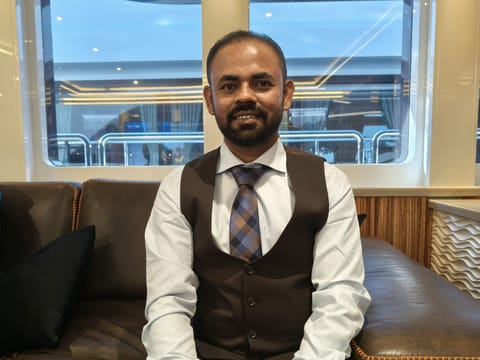 Bangladeshi expat Jahangir Alom on a Big Ticket yacht at the Formula One Abu Dhabi Grand Prix.