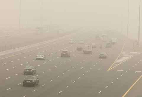 Rain and blowing dust often lead to slower traffic and accidents on major highways.