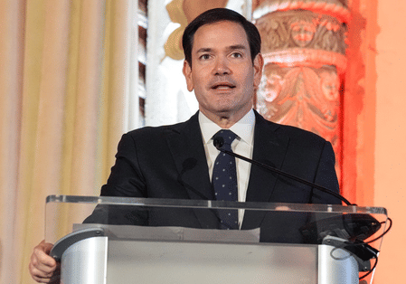 US Secretary of State Marco Rubio casts the US Navy as backbone of global peace.