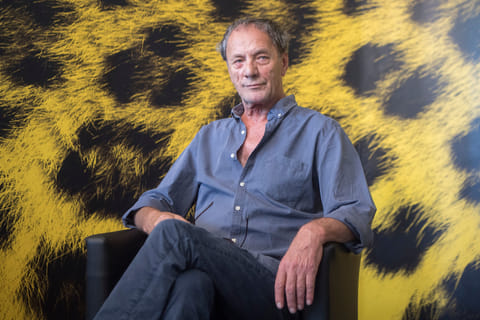 Palestinian actor Mohammed Bakri poses during the photocall for the film "Wajib" at the 70th Locarno International Film Festival in Locarno, Switzerland, on Aug. 5, 2017.