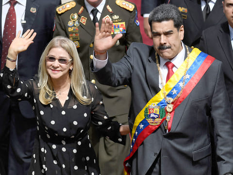 File photo: Venezuelan President Nicolas Maduro and First Lady Cilia Flores.