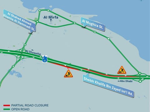 Sheikh Khalifa Bin Zayed Road in Al Dhafra faces lane diversions until January 22