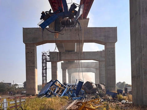 A construction crane fell into a passenger train in Nakhon Ratchasima province, Thailand.