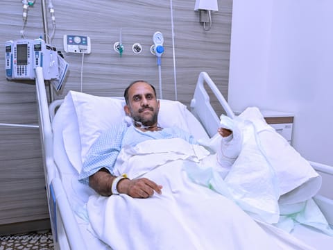 Tanveerullah Arif after undergoing a highly complex forearm replantation surgery.