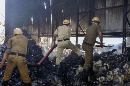 The charred remains have made identification of the bodies impossible.