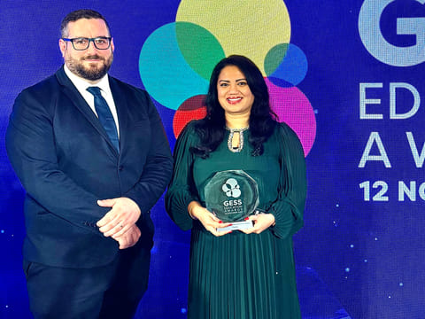 Rajani Nalla, Founder & CEO of Trusity, at The GESS Education Awards.
