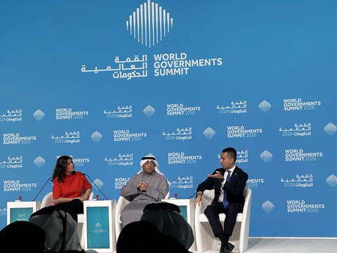 Jasem Al Budaiwi, Secretary General, General Secretariat of the Gulf Cooperation Council (GCC) and Luigi Di Maio, Special Representative of the Gulf Region, European Union (EU) at WGS 2026.