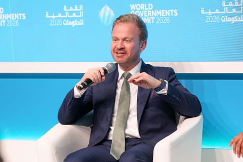 Talal Helali, Chairman of the Investment Authority, Government of the Syria during a session 'Connecting Economies Through Investment' on the second day of World Government Summit in Dubai.