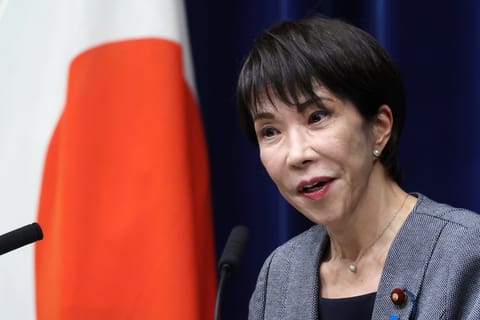 Japan's Prime Minister Sanae Takaichi speaks during a news conference at the prime minister's office in Tokyo, Japan. File photo taken on Dec. 17, 2025.