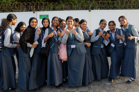 Class 10 students head to their first CBSE board exams at Delhi Private School on Tuesday.