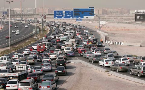 Dubai-Sharjah routes hit by heavy traffic delays.