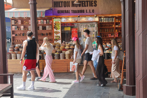 Tourists and residents at gold souk and old quarters of Deira in Dubai on Wednesday March 4, 2026.