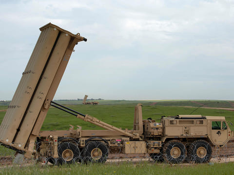 In this picture courtesy of DVIDS a US Army Terminal High Altitude Area Defence (THAAD) launching station sits at the ready in Israel on March 4, 2019.