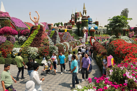 UAE residents throng the Dubai Miracle Garden as from March 15 to March 31, all residents can enter the garden for free by presenting a valid Emirates ID at the entrance.
