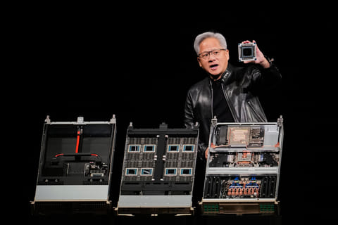 Nvidia CEO Jensen Huang speaks during an Nvidia conference focusing on artificial intelligence in San Jose, Calif., Monday, March 16, 2026.