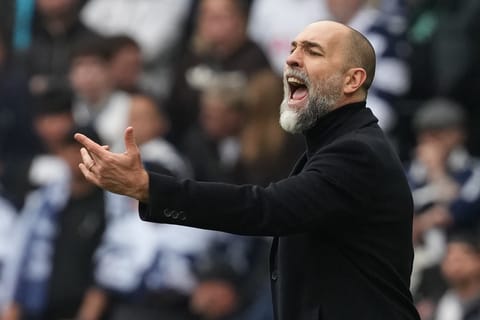 Tottenham Hotspur's Croatian head coach Igor Tudor gestures on the touchline during the English Premier League football match between Tottenham Hotspur and Nottingham Forest at the Tottenham Hotspur Stadium in London, on March 22, 2026.