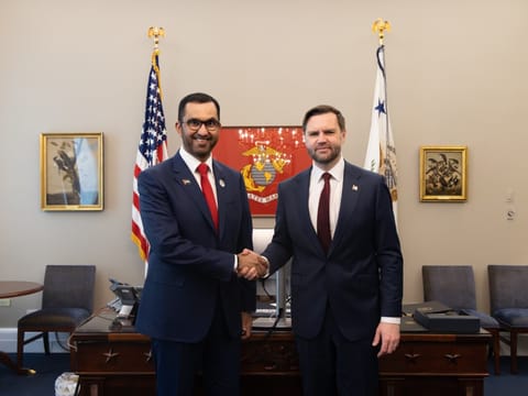 US Vice President welcomes Sultan Al Jaber to White House