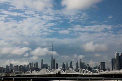 A stunning view: Burj Khalifa above the clouds in Dubai.