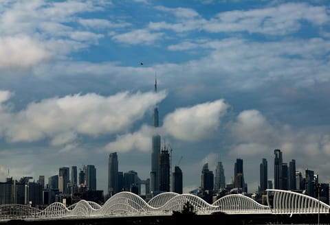 Cloud cover over Dubai skyline
