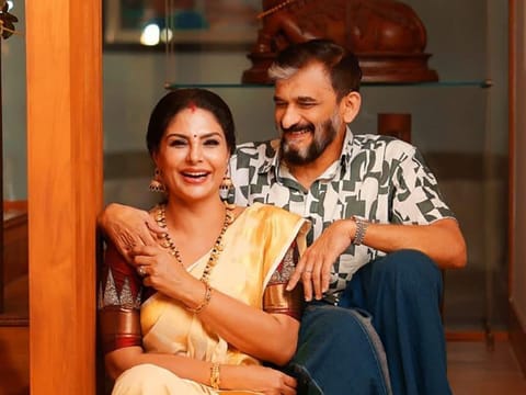 Dubai based Malayali actress Asha Sharath celebrating Vishu