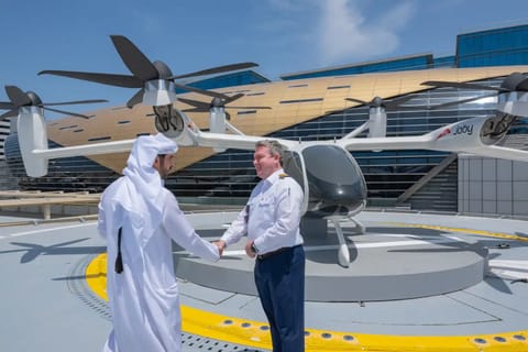 Sheikh Hamdan reviews progress of Dubai's air taxi station