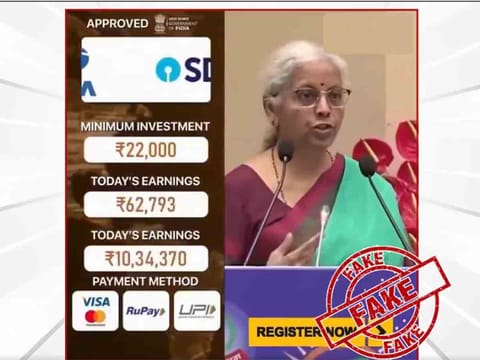 Viral AI video of India’s FM Sitharaman offering huge returns is fake
