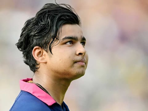 Rajasthan Royals' Vaibhav Sooryavanshi walks back to the pavilion after his dismissal during the 2026 IPL match against Kolkata Knight Riders at the Eden Gardens in Kolkata on April 19, 2026.