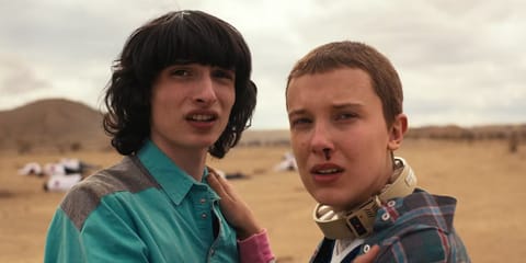 Finn Wolfhard and Millie Bobby Brown in Stranger Things
