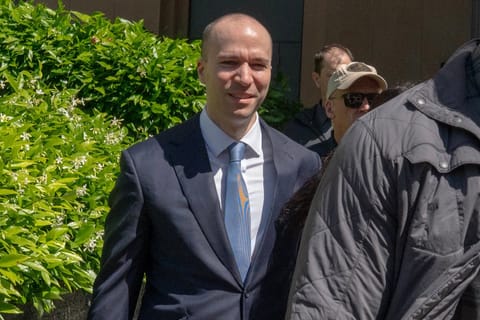 OpenAI president Greg Brockman leaves the Ronald V. Dellums US Courthouse where the Elon Musk v OpenAI trial proceeded for its third day in Oakland, California, on April 29, 2026.