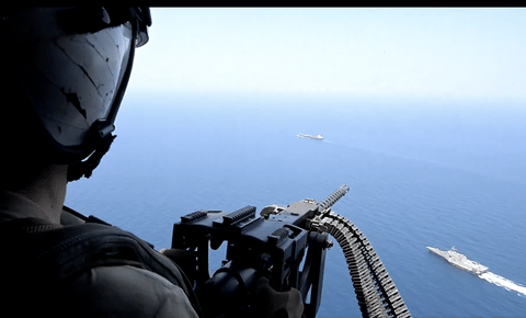 US troops enforcing a naval blockade on Iran, preventing maritime commerce from entering or exiting its ports. Trump officials have signaled that "leverage" — including the blockade and sustained military operations — will remain in place until a deal with Iran is arrived at, contingent on it acceding to Washington’s core demands, i.e. giving up its nuclear enrichment program.