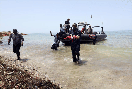 12 decomposed bodies of suspected migrants recovered by Egyptian authorities.