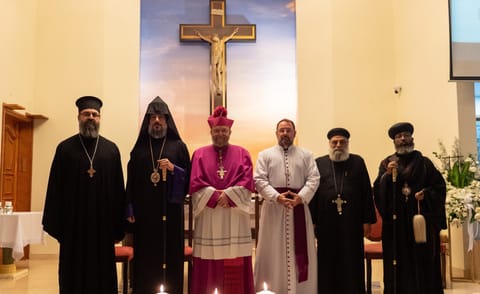 Leaders from six different Christian denominations came together “as one body in Christ” to pray for peace in the region