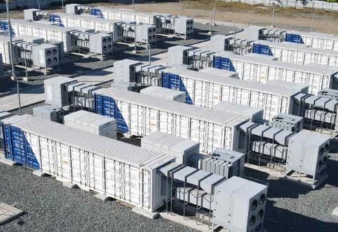 A battery energy storage system (BESS) facility. For illustrative purposes only.