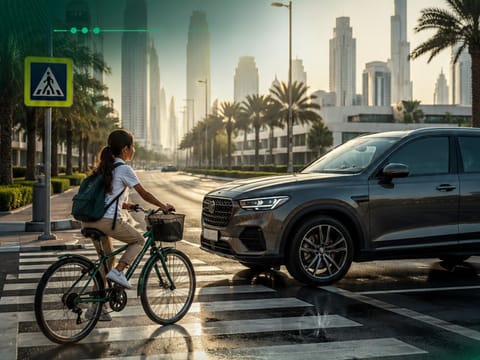 Dubai Police warn drivers after girl seriously hurt near crossing