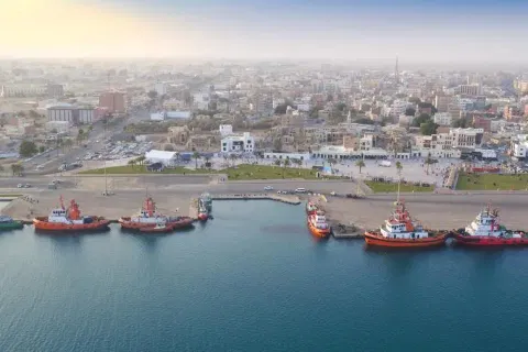 King Fahd Industrial Port in in Yanbu on the Red Sea coast.