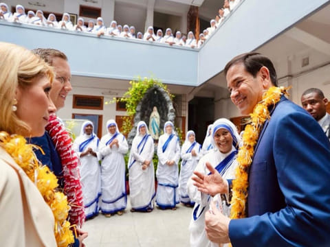 US Ambassador to India Sergio Gor accompanies US Secretary of State Marco Rubio on visit to Missionaries of Charity, Kokata