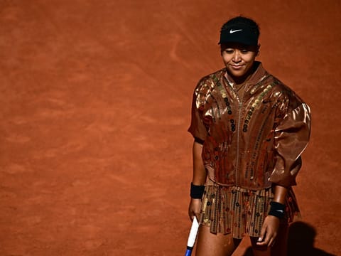 Japan's Naomi Osaka warms up prior to her women's singles match against Croatia's Donna Vekic on day 5 of the French Open tennis tournament on Court Simonne-Mathieu at the Roland-Garros Complex in Paris on May 28, 2026.