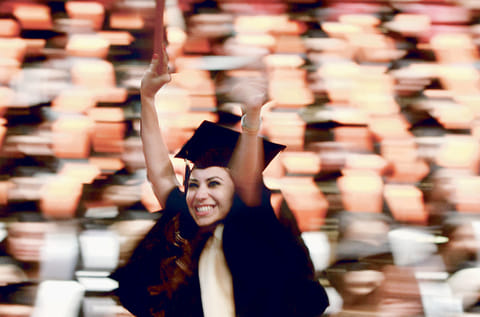 An American University of Sharjah student graduates.
